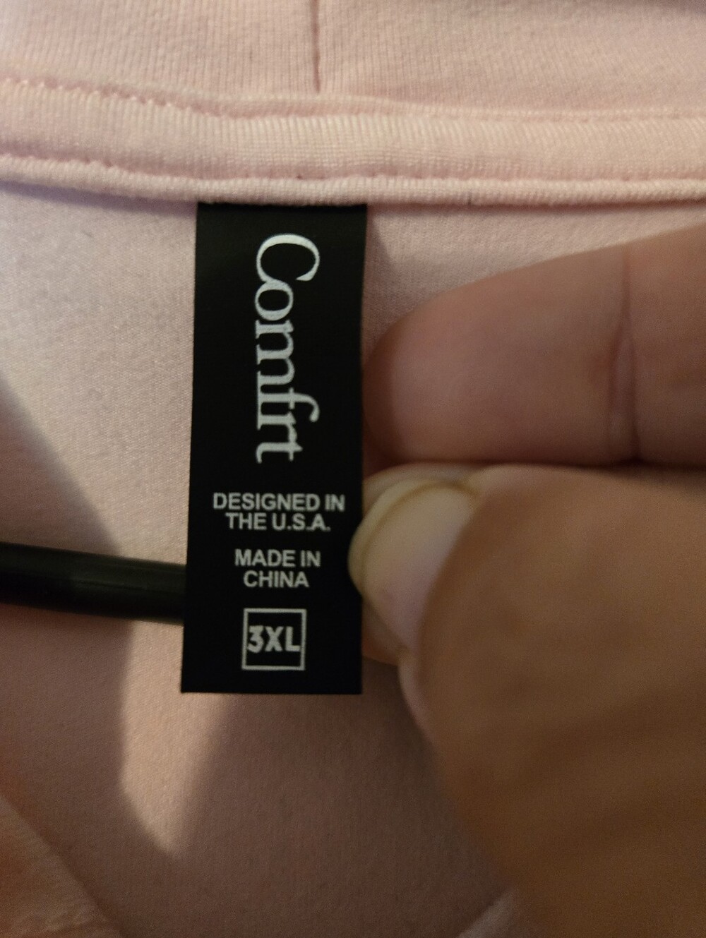 NWOT Comfrt AllDayJersey Lightweight Hoodie Pastel Pink 3X - Picture 5 of 5